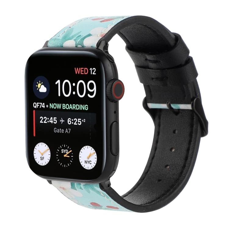 Cinturino in pelle stampata per Apple Watch Ultra 49mm e Watch Ultra 2 49mm / Series 9&8&7 45mm / SE 3&SE 2&6&SE&5&4 44mm / 3&2&1 42mm(N) - Immagine 1