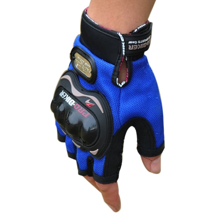 PRO-BIKER PRO01C Outdoor Cycling Glove Motorcycle Anti-Drop Safety Protection Half-Finger Glove, Specification: XXL(Blue)