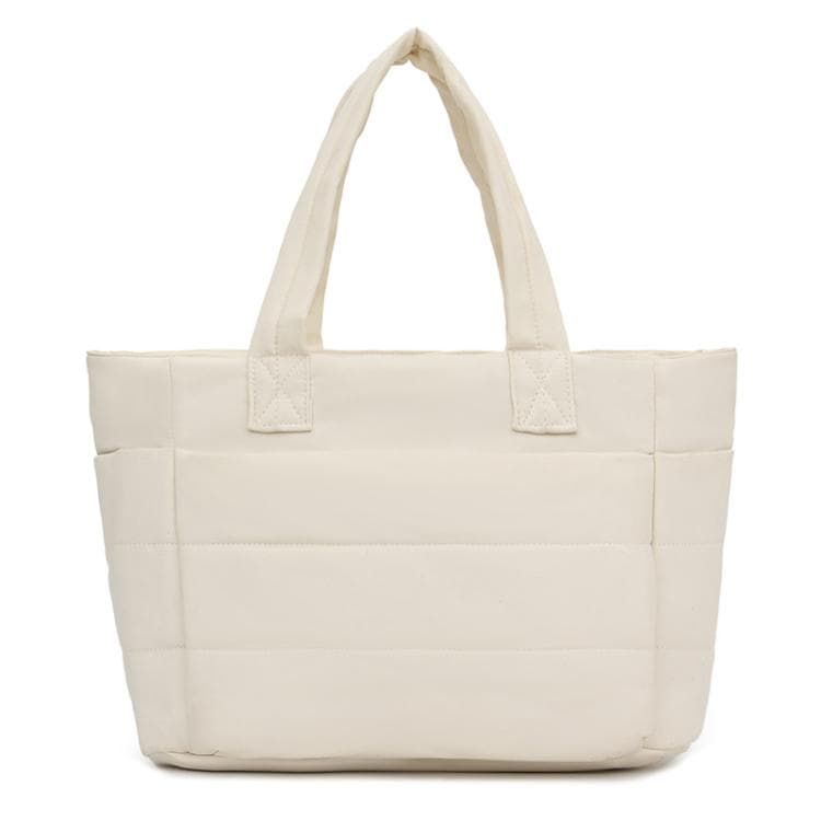 Puffer Tote Bag with Luggage Sleeve Quilted Shoulder Gym Bag with Laptop Compartment(Beige) - Immagine 1