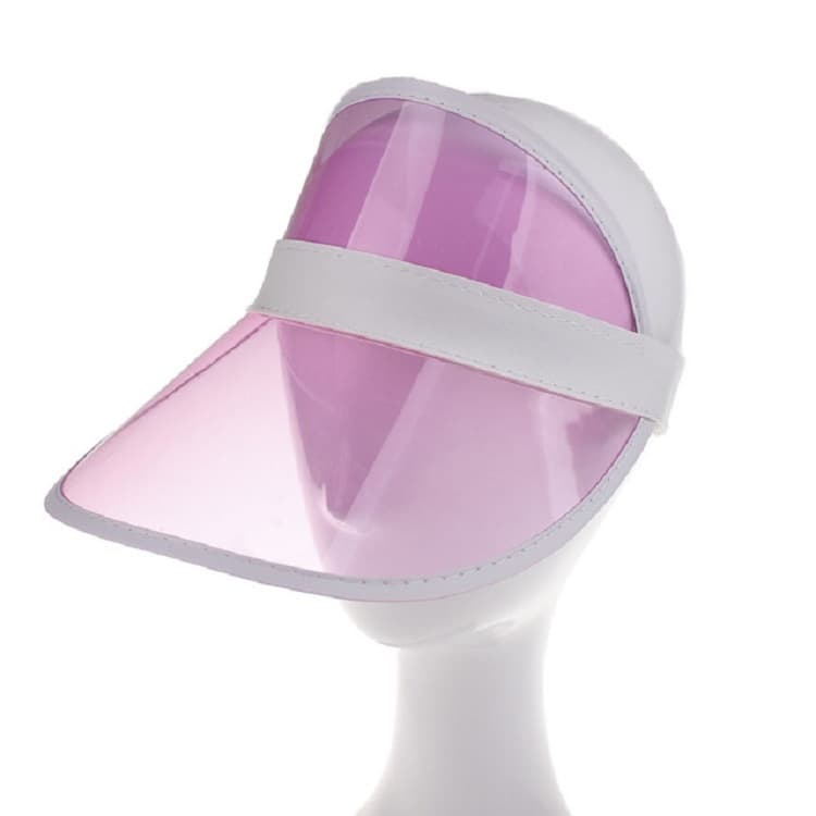 Visiera da sole trasparente in PVC per esterni per uomo/donna (Rosa adulto) - Immagine 1