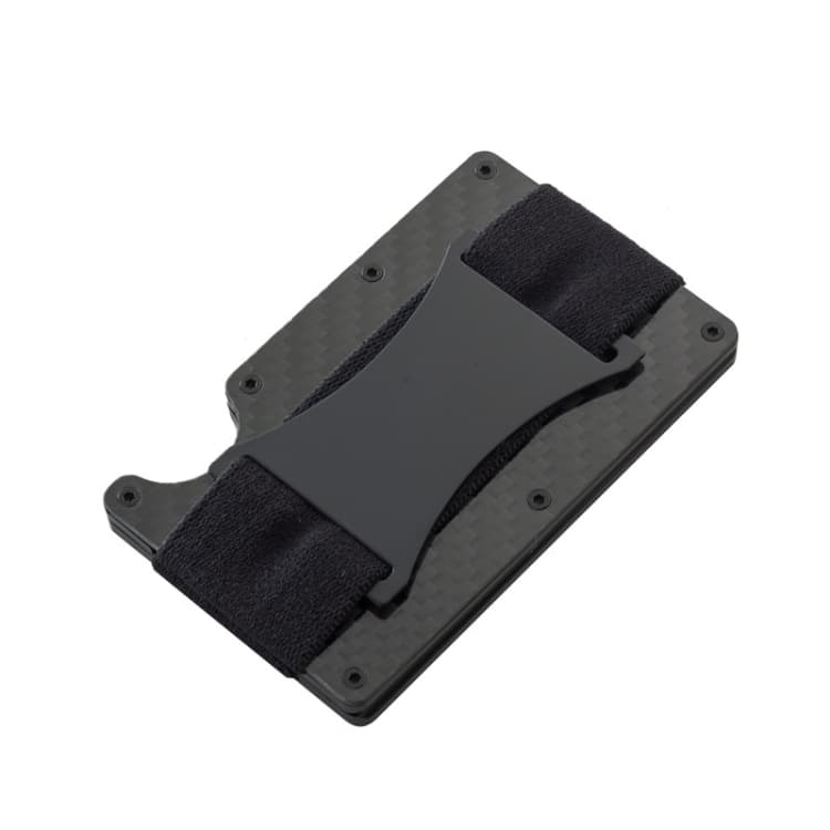 RFID Carbon Fiber Metal Card Holder Multifunctional Anti-theft Credit Card Box(Black) - Immagine 1