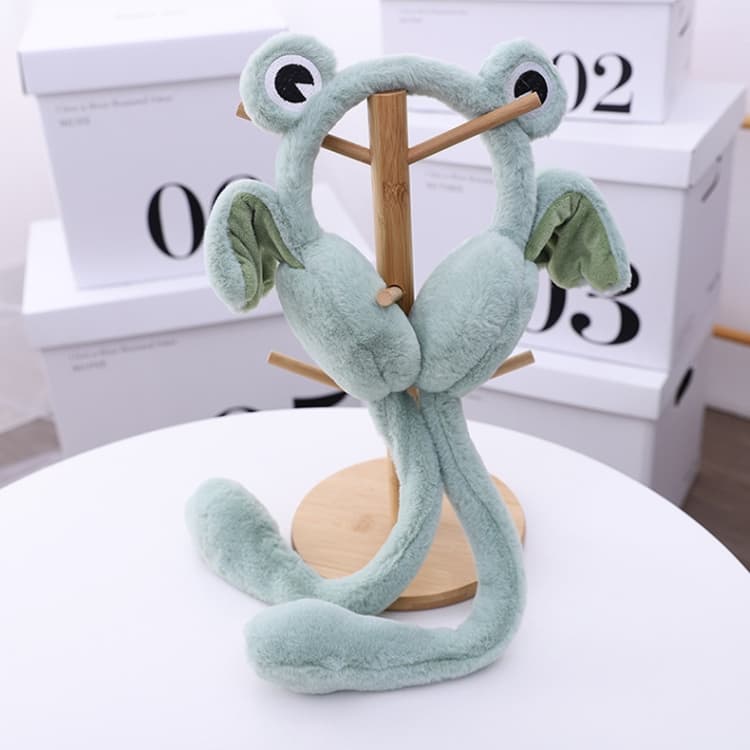 RN1081 Cuffie per bambini con orecchie di rana che si muovono, paraorecchie invernali con airbag pressurizzato, scaldacollo - Immagine 1
