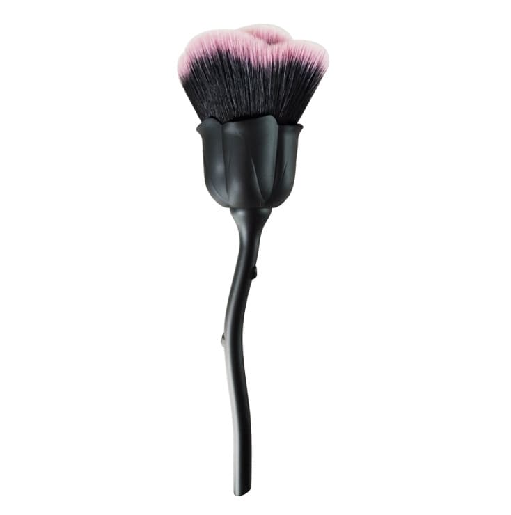 Pennello per trucco a forma di rosa, pennello per cipria, strumenti di bellezza (petalo di fiore nero) - Immagine 1