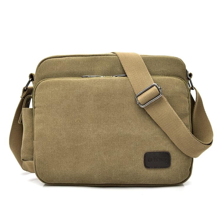 RuYiHuang Men Vintage Canvas Versatile Single-Shoulder Bag(Khaki) - Immagine 1