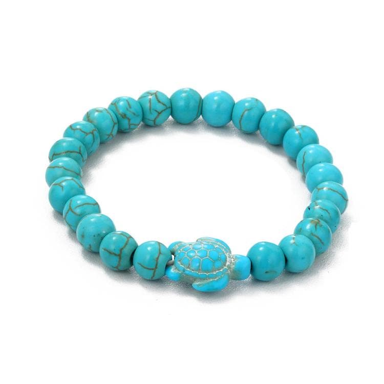 S2303-2 Bracciale con perline tartarughe donna turchese stile etnico gioielli charm - Immagine 1