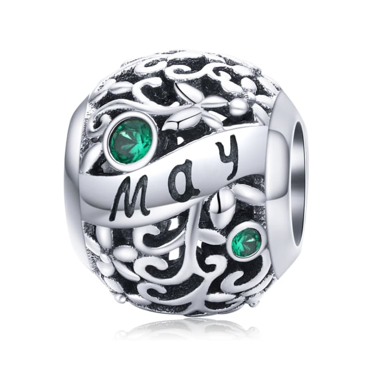Accessori per bracciale e collana fai-da-te con 12 pietre di nascita in argento sterling S925, Stile: Maggio - Immagine 1