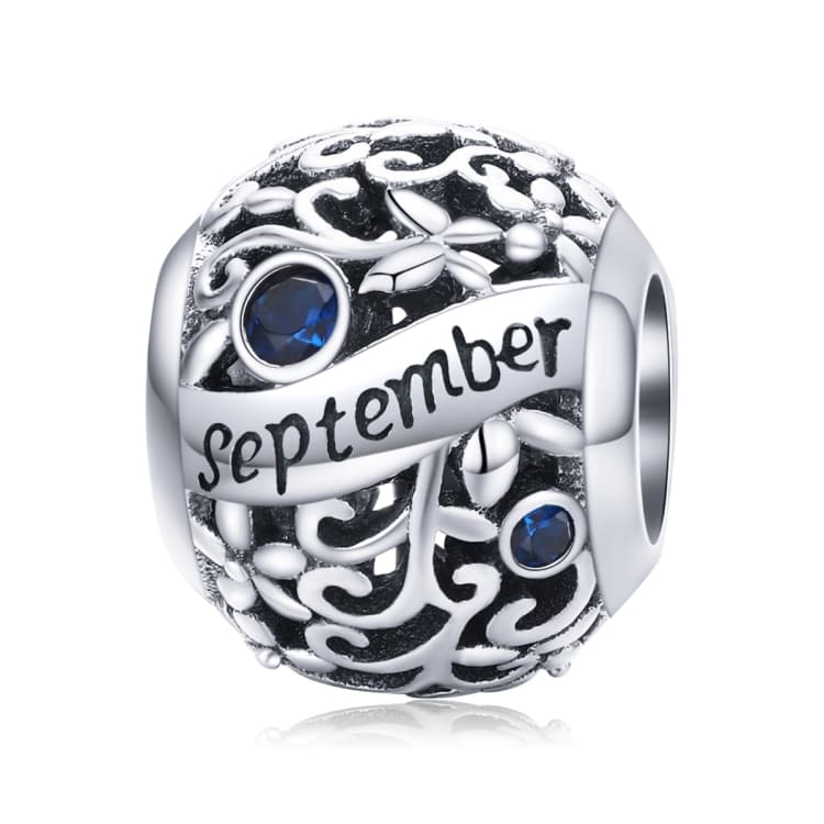 Accessori per bracciale e collana fai-da-te con 12 pietre di nascita in argento sterling S925, Stile: Settembre - Immagine 1
