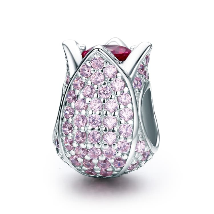 S925 Sterling Silver Accessories Personality Silver Bead Tulip Pendant Bracelet Accessories - Immagine 1