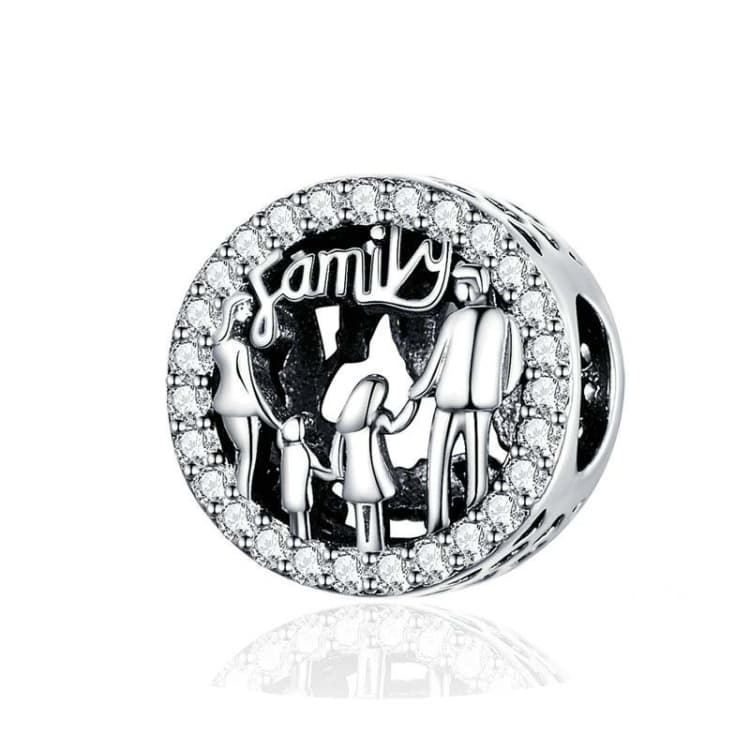 S925 Sterling Silver Beads DIY Bracelet Charm Family Hollow Jewelry Accessories - Immagine 1