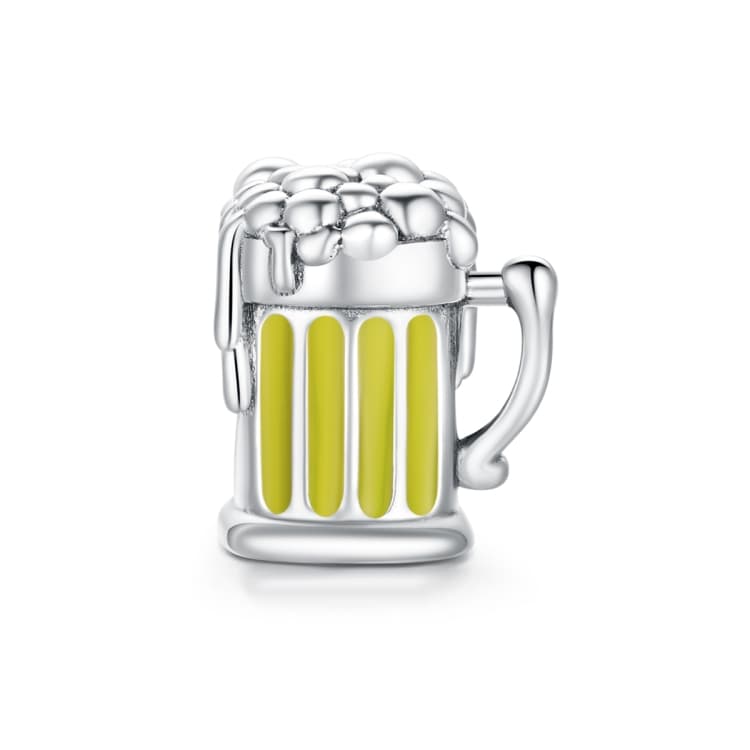 Perline in Argento Sterling S925 a Forma di Boccale di Birra per Bracciali e Collane Fai da Te - Immagine 1