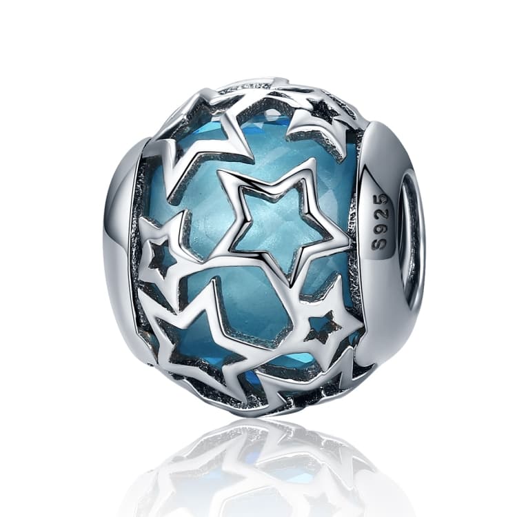 Perline in argento sterling S925 Cielo stellato luminoso per bracciale e collana fai da te - Immagine 1