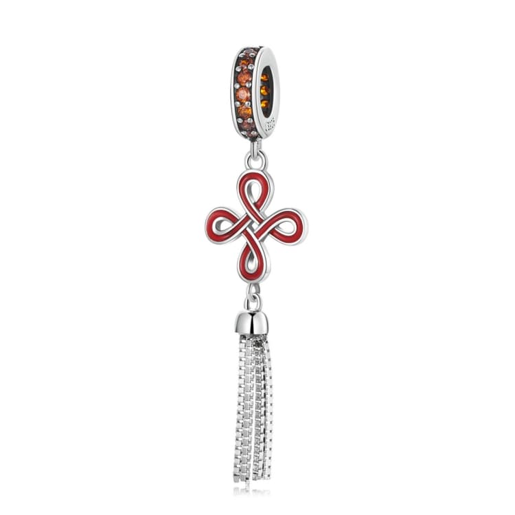 Ciondolo Nodo Cinese in Argento Sterling S925 per Bracciale e Collana Fai da Te - Immagine 1