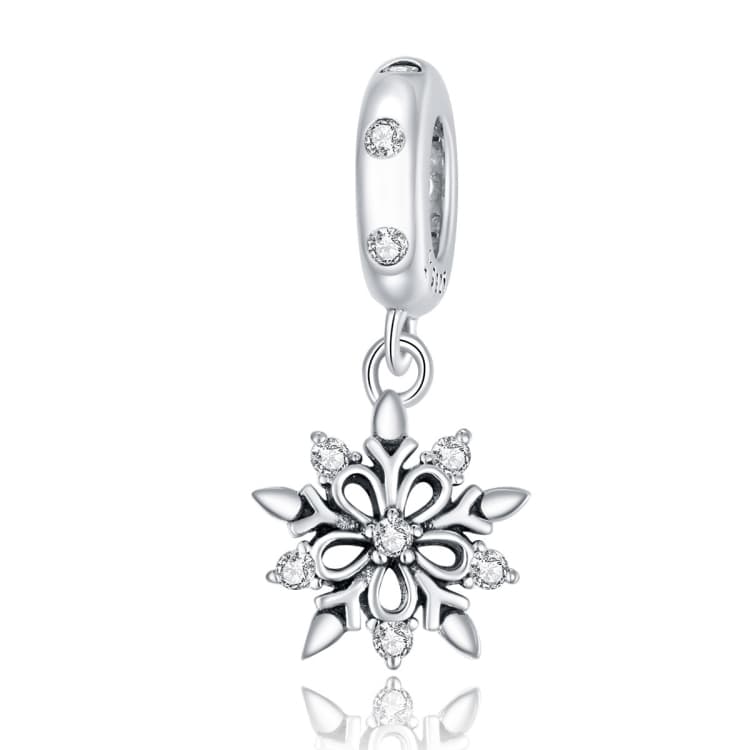 Ciondolo Fiocco di Neve in Cristallo Argento S925 per Bracciale Collana Accessori Fai da Te - Immagine 1
