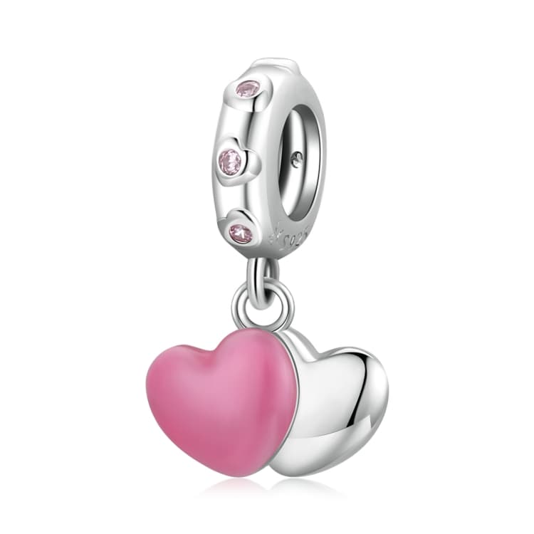 Ciondolo Doppio Amore in Argento S925 per Bracciale e Collana Fai da Te - Immagine 1