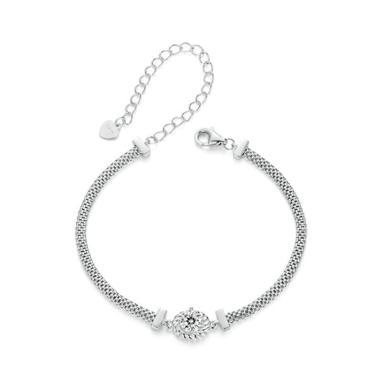 Bracciale intrecciato in argento sterling S925 con moissanite placcato (MSB015) - Immagine 1