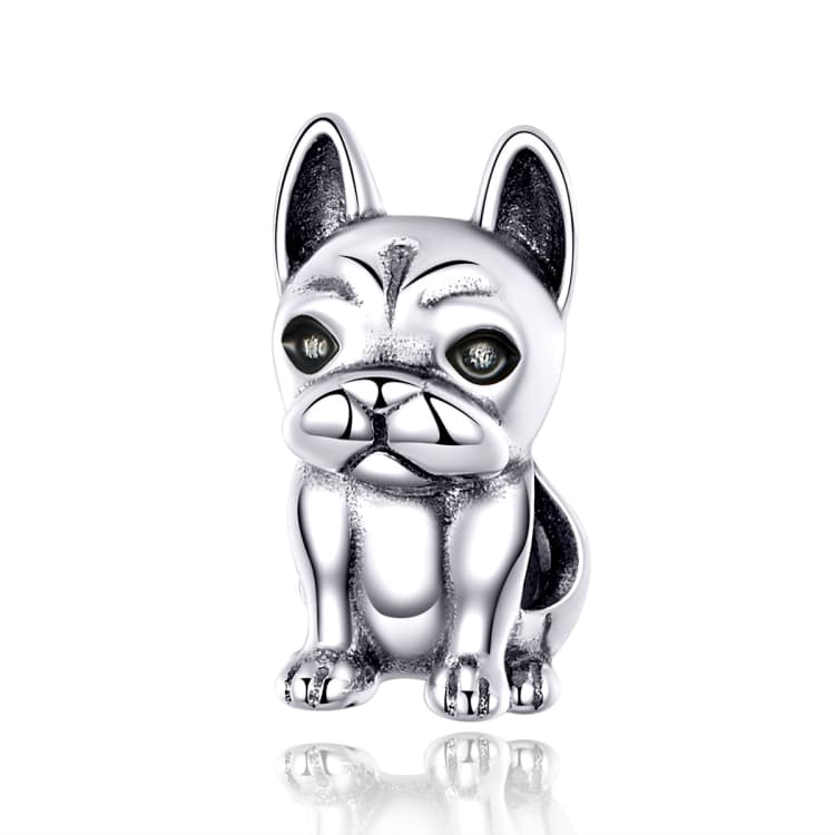S925 Sterling Silver French Bulldog Beaded DIY Bracelet Loose Beads - Immagine 1