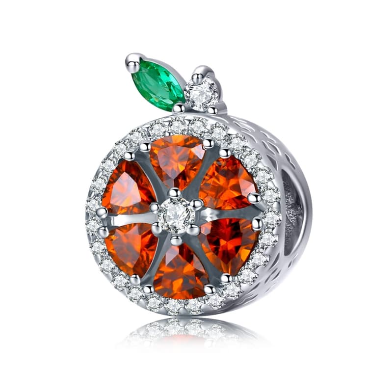 Accessori per bracciale e collana fai-da-te in argento sterling S925 con perline di pompelmo rosso fruttato - Immagine 1