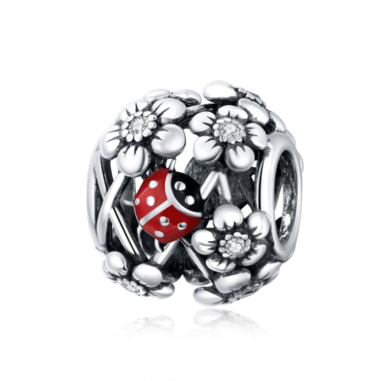 Perline Elfi Giardino Coccinella in Argento Sterling S925 per Bracciale Collana Fai Da Te Accessori - Immagine 1