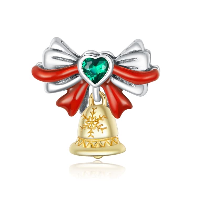 Perline campana in argento sterling S925 placcato oro per bracciale collana fai da te - Immagine 1