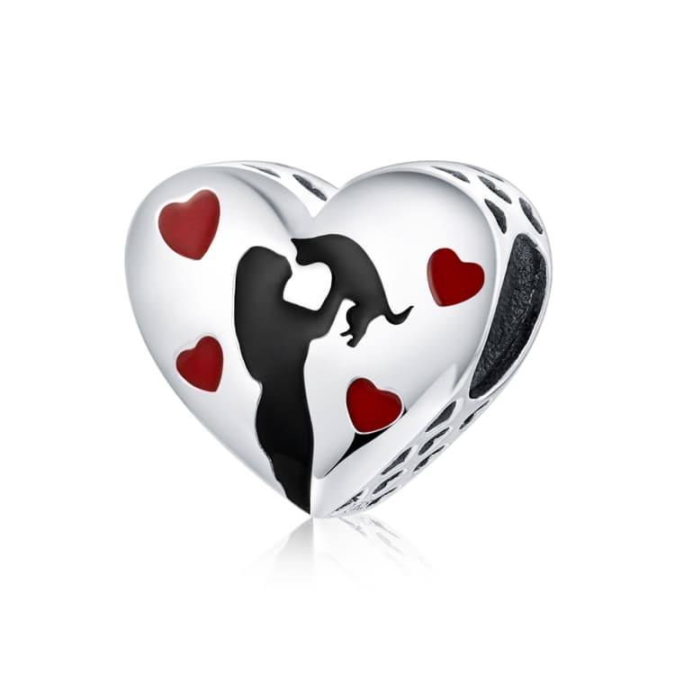 S925 Sterling Silver Heart-shaped Ardently Love Pendant DIY Bracelet Accessories - Immagine 1