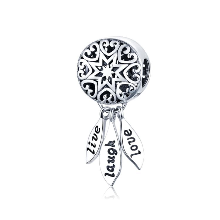 S925 Sterling Silver Hollow Heart-shaped Pattern Loose Beads DIY Bracelet Letter Beads - Immagine 1
