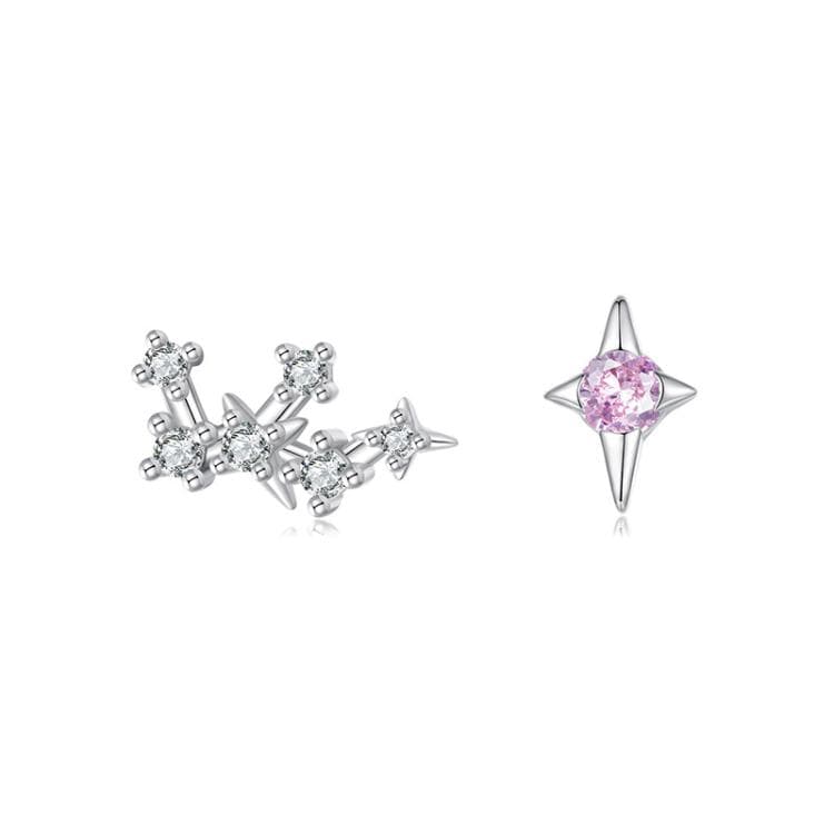 Orecchini a dodici costellazioni in argento sterling S925 con zirconi, specifica: Sagittario - Immagine 1