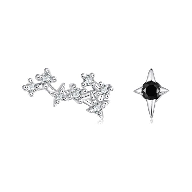 Orecchini a dodici costellazioni in argento sterling S925 con zirconi, specifica: Scorpione - Immagine 1
