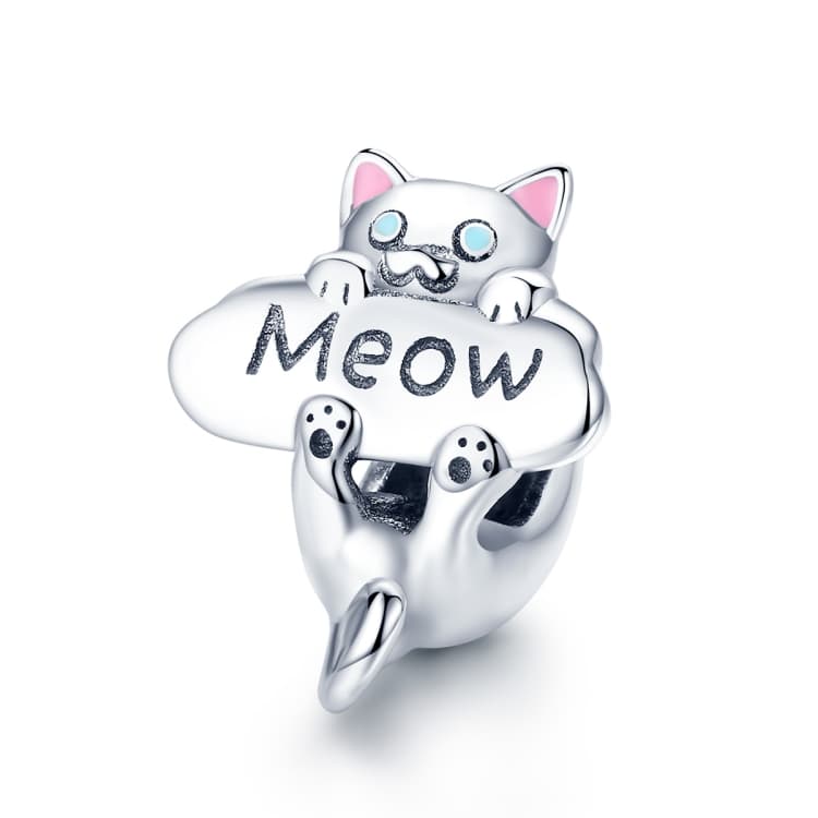 Perline in argento sterling S925 per gatto birichino, accessori per bracciali e collane fai da te - Immagine 1