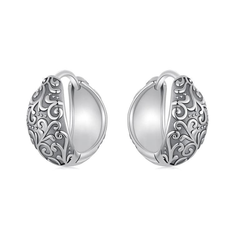 Orecchini in argento sterling S925 con motivo ossidato (SCE1834) - Immagine 1