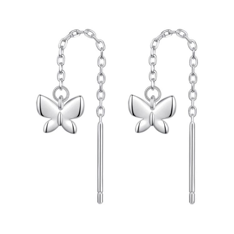 Orecchini a farfalla in argento sterling S925 placcato platino (SCE1831) - Immagine 1
