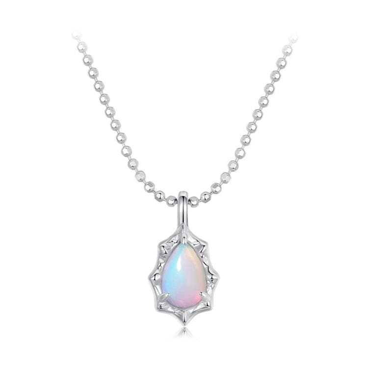 Collana in argento sterling S925 placcato platino con opale fantasia Aurora (BSN412) - Immagine 1