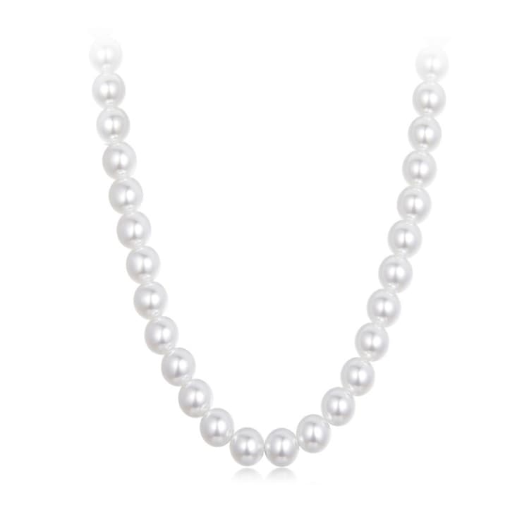 Collana di perle in argento sterling S925 placcato platino, Colore: 5mm - Immagine 1