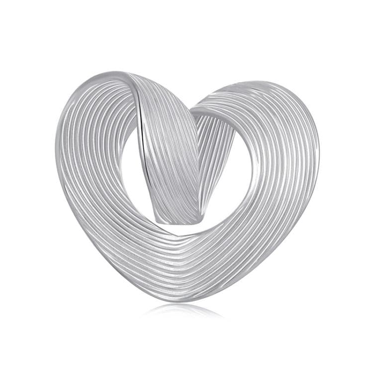 S925 Sterling Silver Platinum-plated Romantic Texture Heart DIY Beads(BSC1081) - Immagine 1