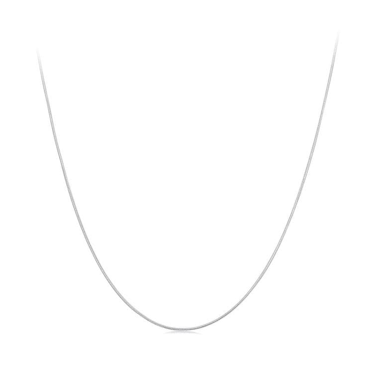 Collana base a osso di serpente in argento sterling S925 placcato platino, specifica: spessore S 0,08 cm - Immagine 1