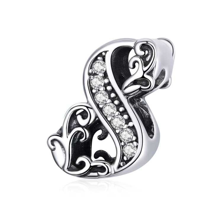 Perline in Argento Sterling S925 Serie Numeri 0-9 Rilievo per Bracciali e Collane Fai-da-te, Stile:8 - Immagine 1