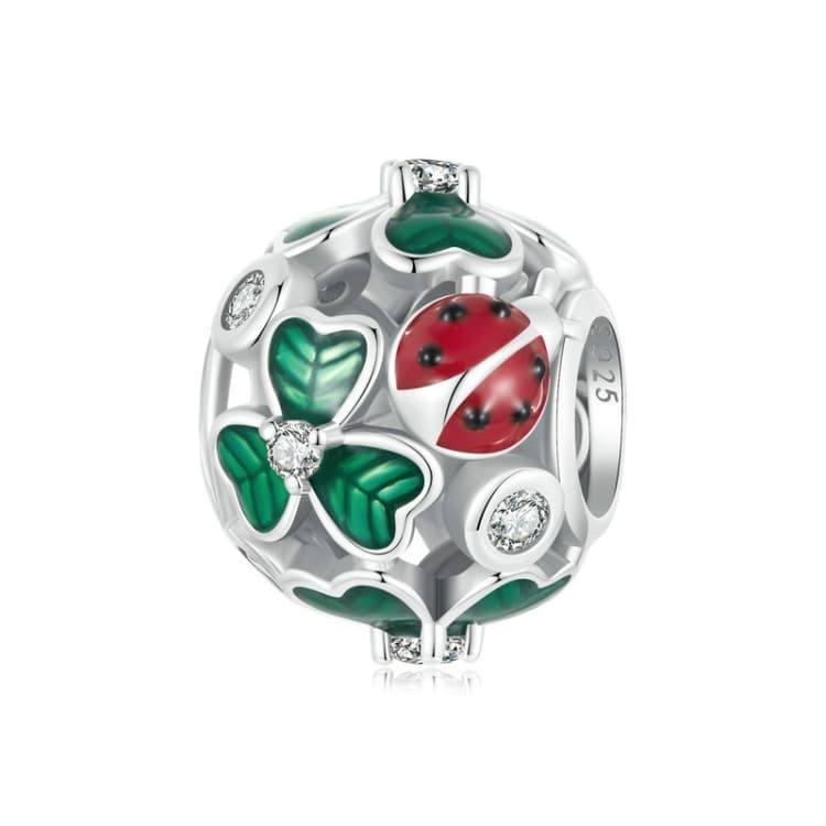 S925 Sterling Silver Seven-star Ladybug Four-leaf Clover Hollow DIY Beads(SCC2722) - Immagine 1
