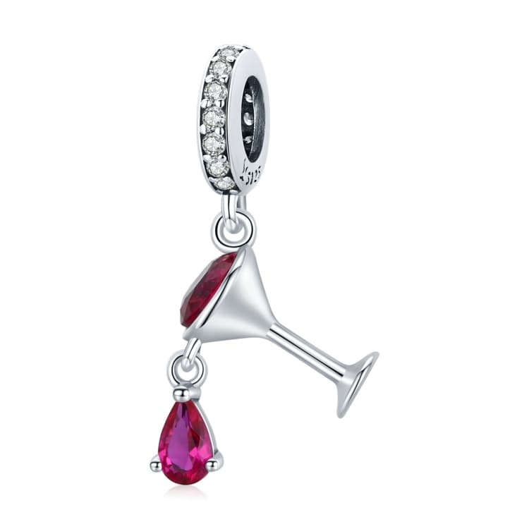 Ciondolo a forma di calice di vino oscillante in argento sterling S925 per bracciale fai-da-te, accessori per collana - Immagine 1