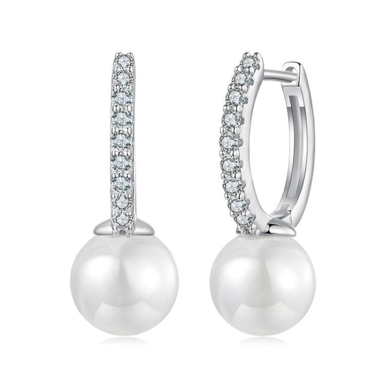 Orecchini a conchiglia in argento sterling S925 con moissanite scintillante (MSE074) - Immagine 1