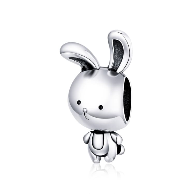 S925 Sterling Silver Simple Animal Rabbit Beaded DIY Bracelet Jewelry Accessories - Immagine 1