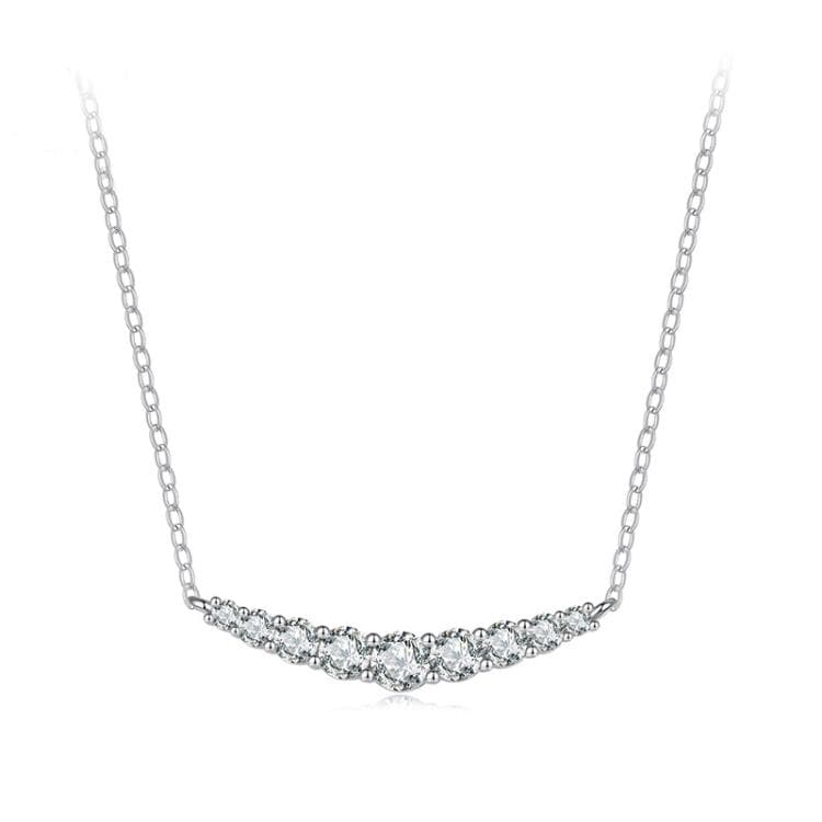 Collana elegante a clavicola con sorridente Moissanite in argento sterling S925 (MSN041) - Immagine 1