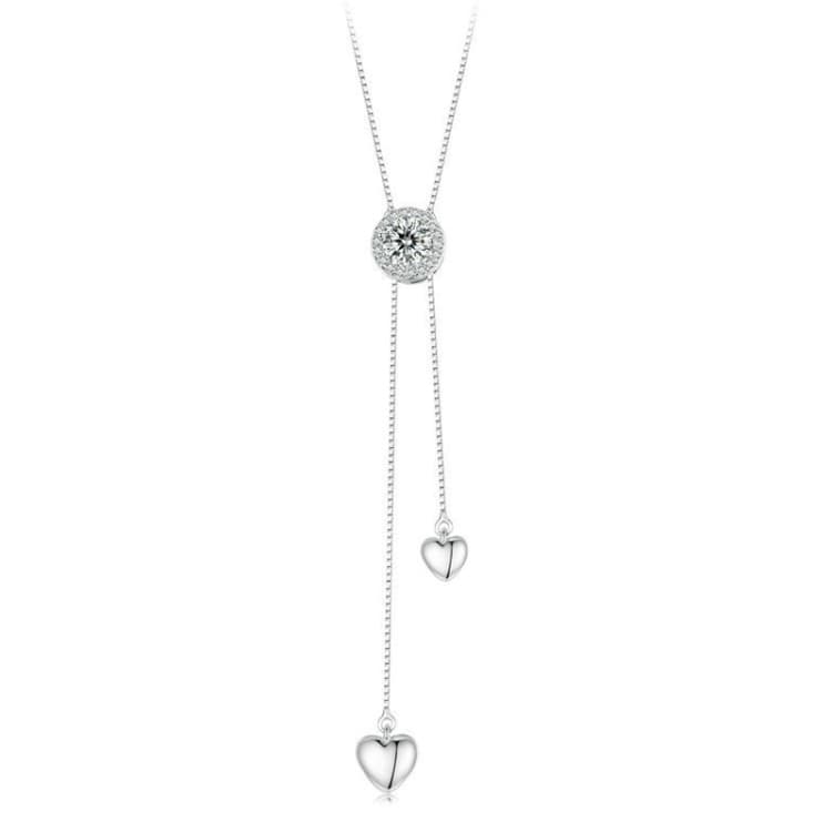 Collana Love con nappa scintillante in moissanite e argento sterling S925 (MSN029) - Immagine 1