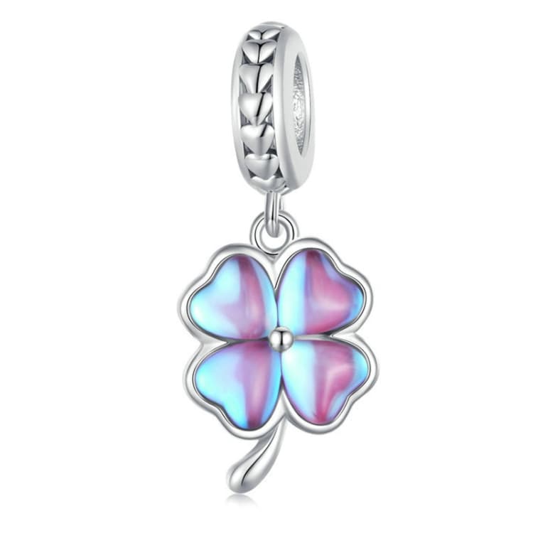 S925 Sterling Silver Symphony Lucky Clover Pendant DIY Bracelet Accessories - Immagine 1