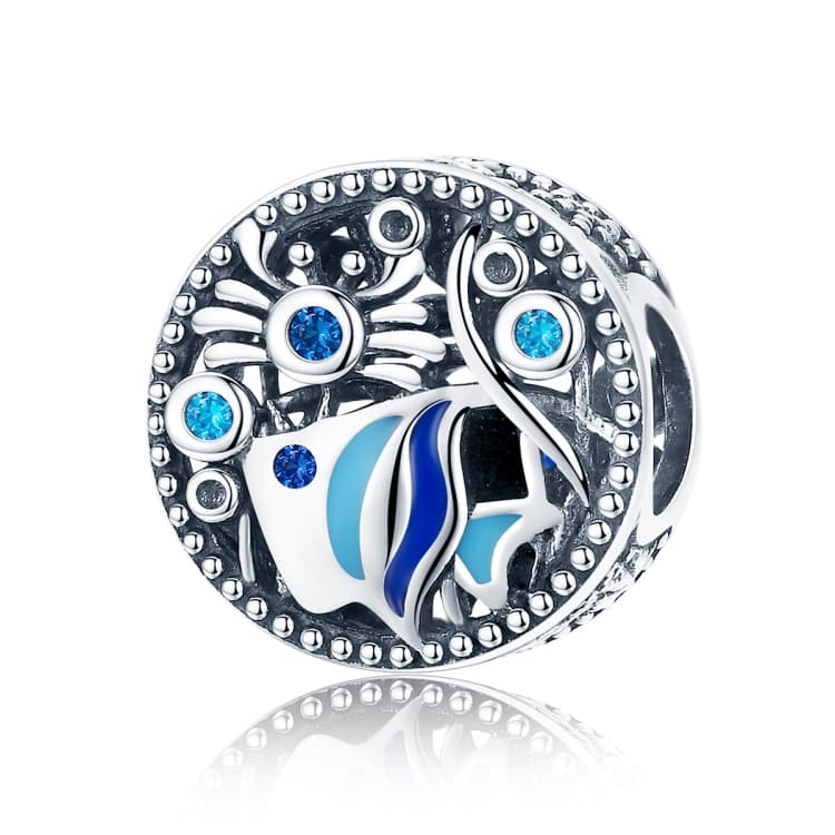Perline in Argento Sterling S925 Mondo Sottomarino Granchio Pesce per Bracciale Collana Fai da Te Accessori - Immagine 1