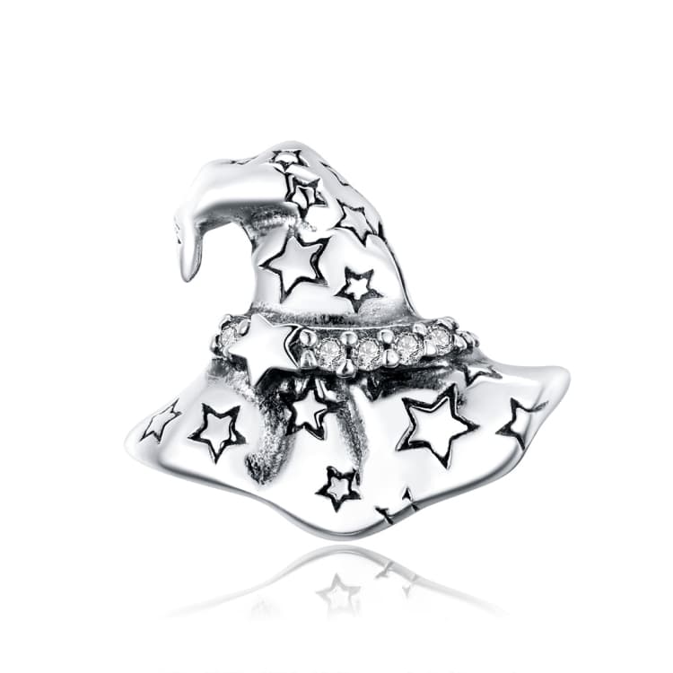Perline a cappello da strega in argento sterling S925 per bracciale e collana fai da te - Immagine 1