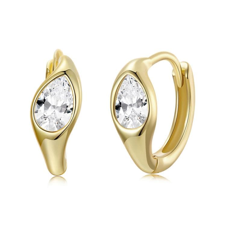 Orecchini in argento sterling S925 con pietra principale in metallo placcato oro (BSE1138) - Immagine 1