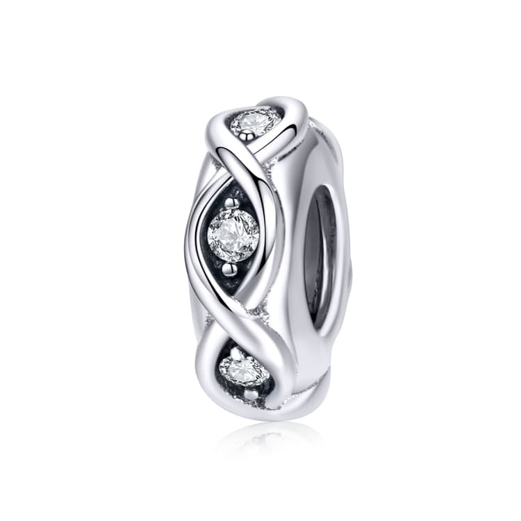 S925 Sterling Silver Zircon Beaded DIY Bracelet Loose Beads - Immagine 1