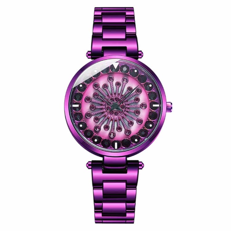 Orologio da donna SANDA 1017 Cielo stellato rotante 360 gradi con cinturino in acciaio diamantato (viola) - Immagine 1