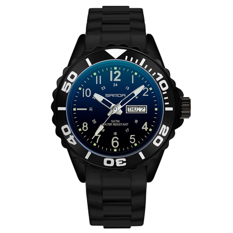 SANDA 1053 Orologio Elettronico Impermeabile Donna con Cinturino in TPU e Doppio Display (Nero) - Immagine 1