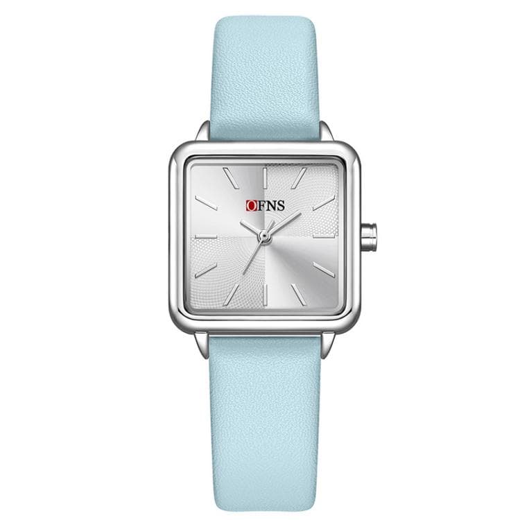 SANDA 1316 Orologio al quarzo da donna in lega, impermeabile 3ATM, cinturino: pelle blu (argento) - Immagine 1
