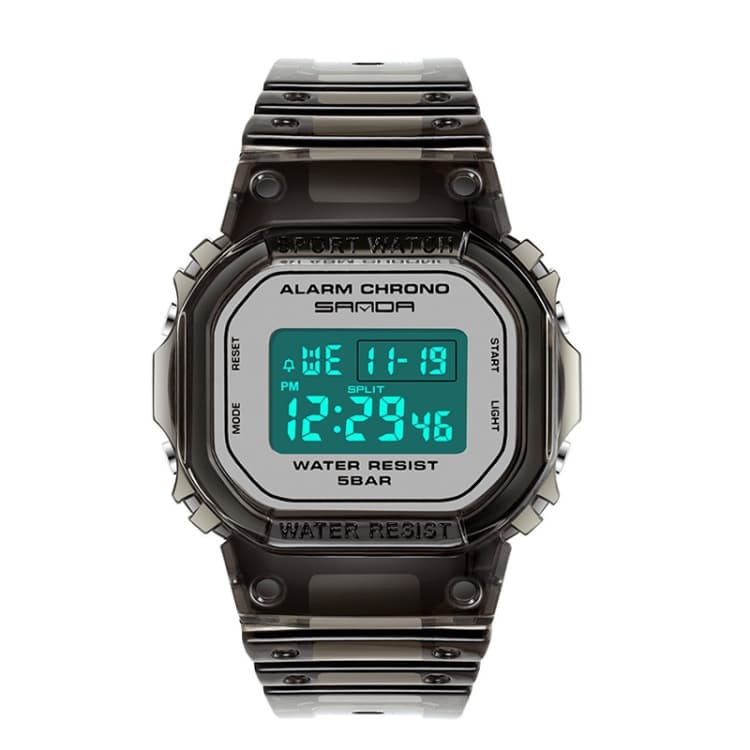 SANDA 2009 Multifunctional Sports Waterproof Calendar Watch(Black With White Noodles) - Immagine 1